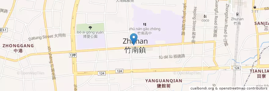 Mapa de ubicacion de 竹南鎮公所 en Taiwan, 臺灣省, 苗栗縣, 竹南鎮.