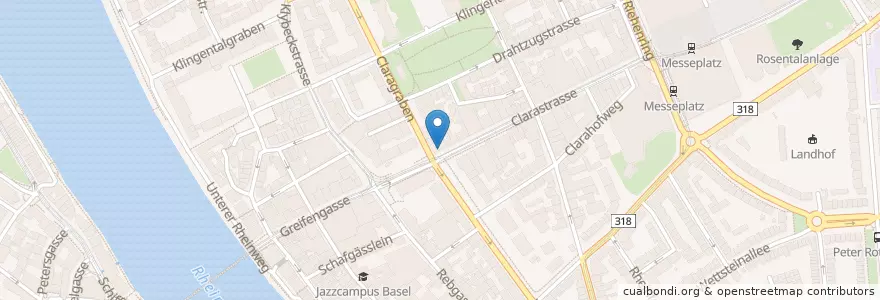 Mapa de ubicacion de Holzschopf en Svizzera, Basilea Città, Basel.