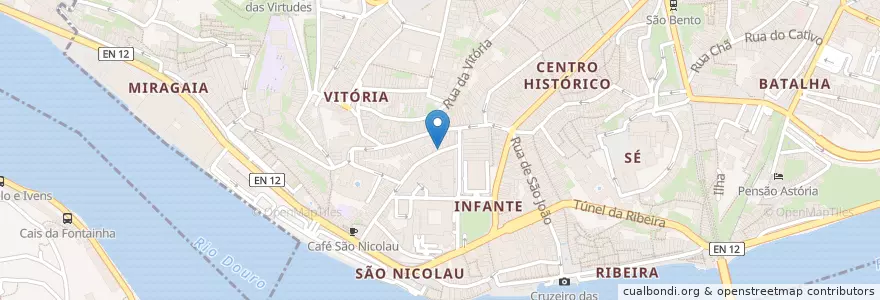 Mapa de ubicacion de Bota & Bira en Portugal, Nord, Porto, Área Metropolitana Do Porto, Porto, Vila Nova De Gaia, Cedofeita, Santo Ildefonso, Sé, Miragaia, São Nicolau E Vitória.