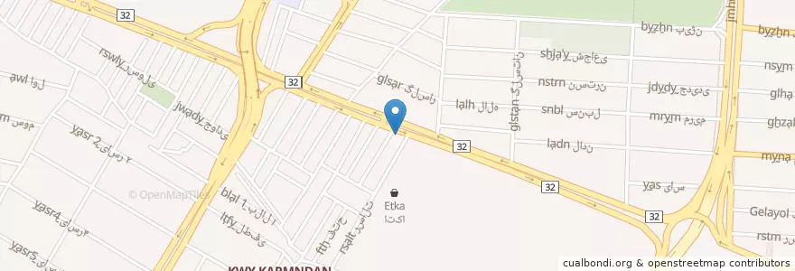 Mapa de ubicacion de بانک مهر اقتصاد en Iran, استان البرز, شهرستان کرج, بخش مرکزی شهرستان کرج, کرج.