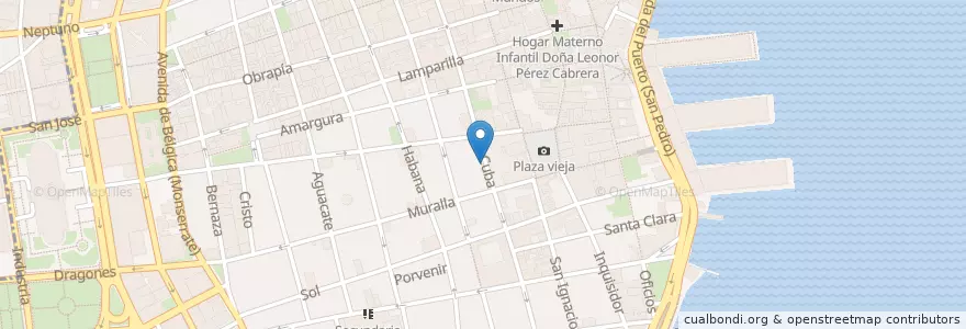 Mapa de ubicacion de ATM取錢 en Cuba, L'Avana, La Habana Vieja.