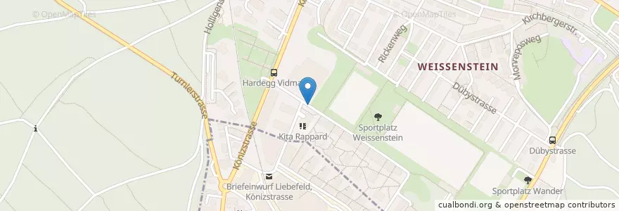 Mapa de ubicacion de Sporthalle Weissenstein en Schweiz, Bern, Verwaltungsregion Bern-Mittelland, Verwaltungskreis Bern-Mittelland, Bern.
