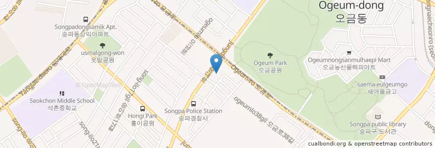 Mapa de ubicacion de 동해주유소 (Donghae Gas Station) en Korea Selatan, 서울, 송파구, 가락본동.