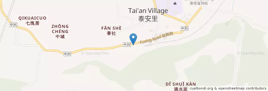 Mapa de ubicacion de Taian Railway Cultural Park en Taiwan, Taichung, Houli District.