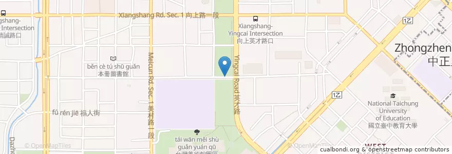 Mapa de ubicacion de Minsheng Rd./Yingcai Rd. en Taiwan, Taichung, West District.