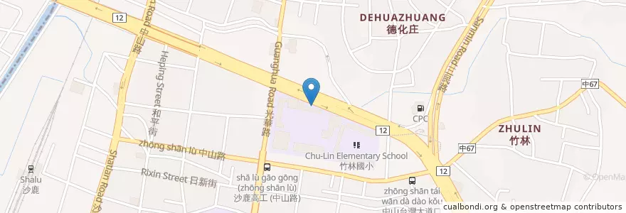 Mapa de ubicacion de 沙鹿高工 en تایوان, تایچونگ, 沙鹿區.