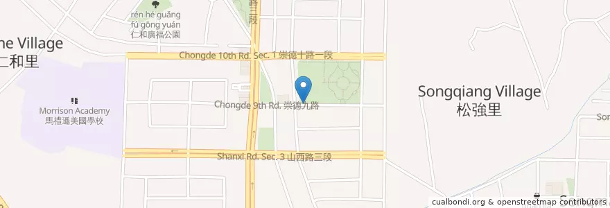 Mapa de ubicacion de 823紀念公園 en تايوان, تاي شانغ, 北屯區.