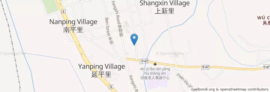 Mapa de ubicacion de 三民街停車場 en Taiwan, Taichung, Distretto Di Dongshi.