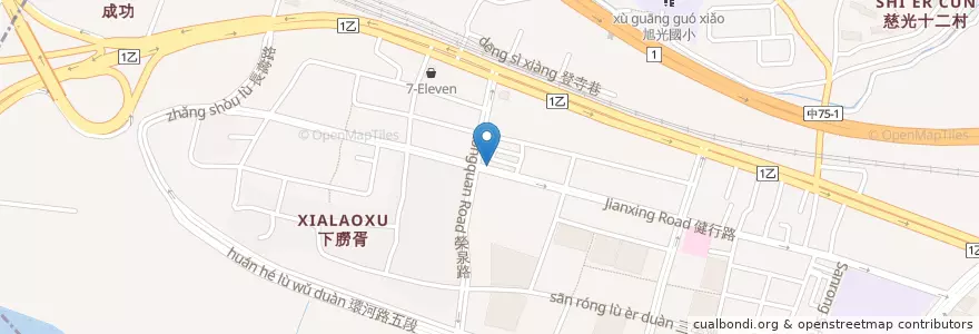 Mapa de ubicacion de Shiukuang Elementary School en Taiwan, Taichung, Wuri District.