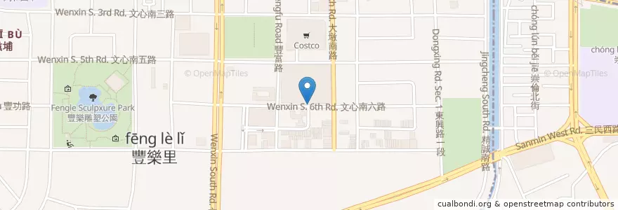 Mapa de ubicacion de 文心南六大墩南路口 en 臺灣, 臺中市, 南屯區.