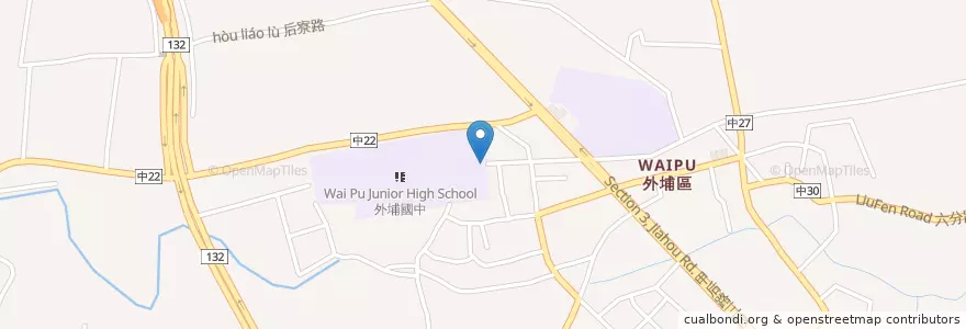 Mapa de ubicacion de 外埔國中 en 臺灣, 臺中市, 外埔區.