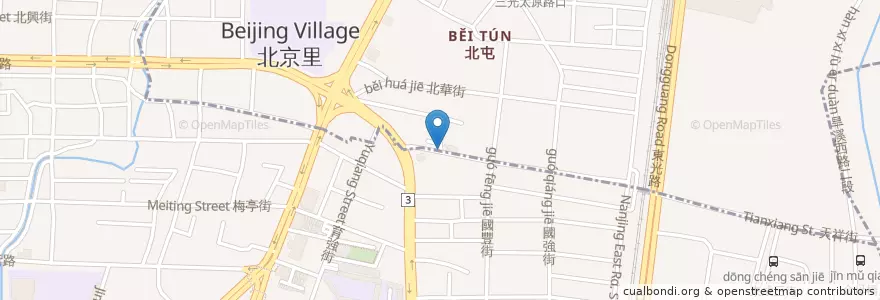 Mapa de ubicacion de 天祥停車場 en 台湾, 台中市, 北区.