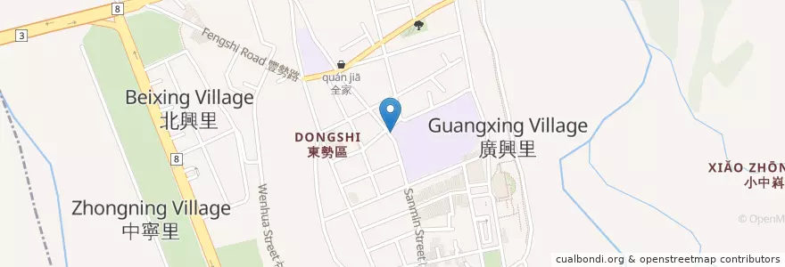 Mapa de ubicacion de 東勢國小 en تايوان, تاي شانغ, 東勢區.