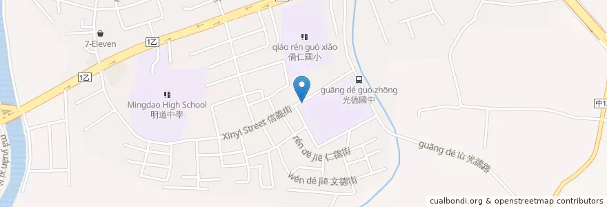 Mapa de ubicacion de 光德國中 en تايوان, تاي شانغ, 烏日區.
