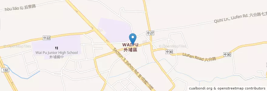 Mapa de ubicacion de 外埔區公所 en 臺灣, 臺中市, 外埔區.