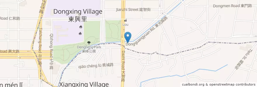 Mapa de ubicacion de 東光園大智路口 en Taïwan, Taichung, 東區.
