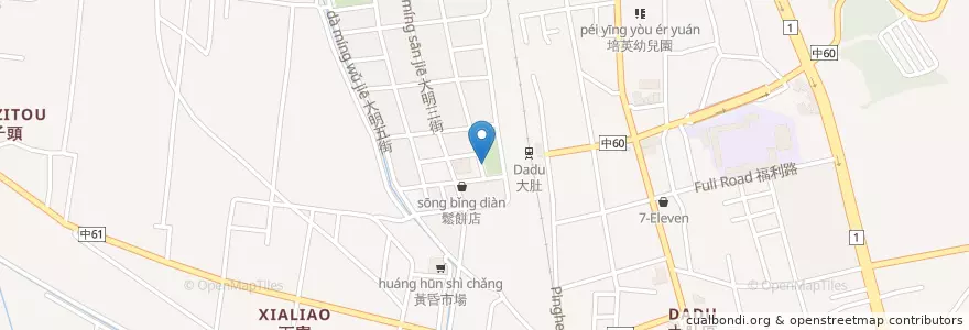 Mapa de ubicacion de Dynamic Park en Taiwan, Taichung, Dadu District.