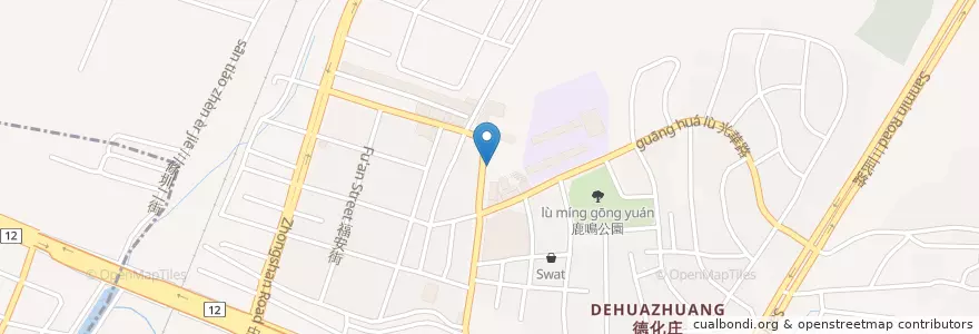 Mapa de ubicacion de Guangda Park en Taiwan, Taichung, Shalu District.