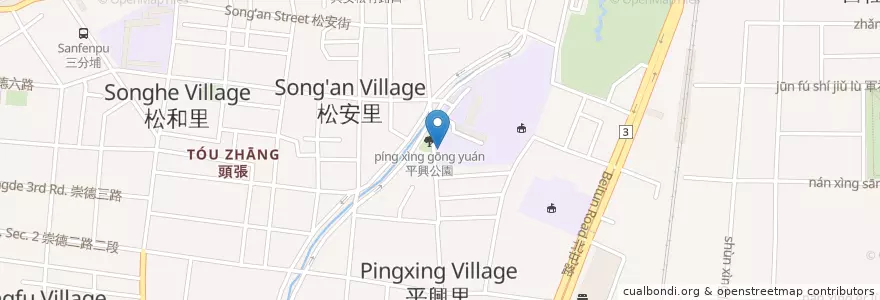 Mapa de ubicacion de Pei Hsin Junior High School en Taiwan, Taichung, Beitun District.