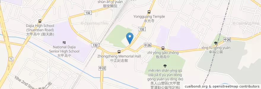 Mapa de ubicacion de 長青活動中心 en 타이완, 타이중 시, 다자 구.