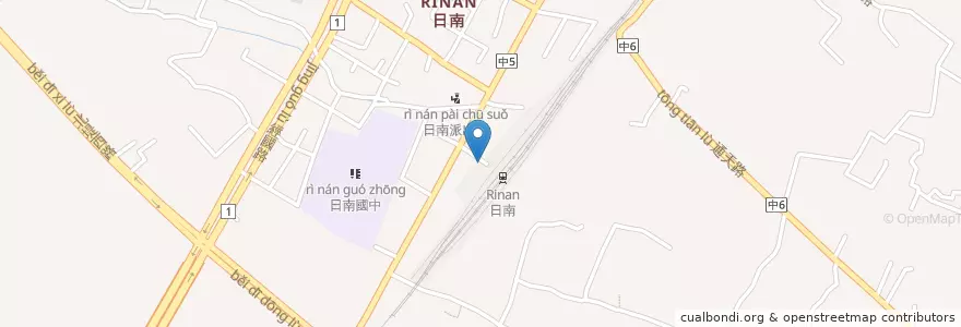 Mapa de ubicacion de 日南火車站 en Taiwan, Taichung, Distretto Di Dajia.