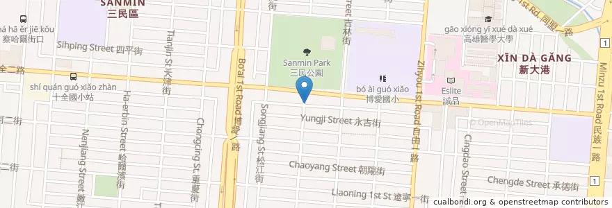 Mapa de ubicacion de 東馬海南雞飯 en Taiwán, Kaohsiung, 三民區.