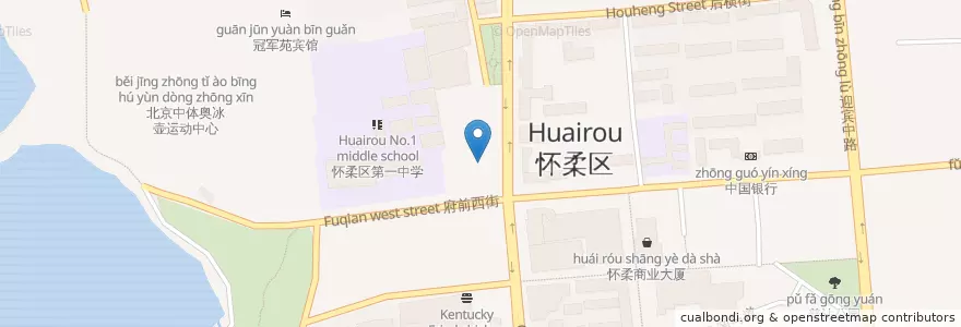 Mapa de ubicacion de 汉堡王 en 中国, 北京市, 河北省, 怀柔区.