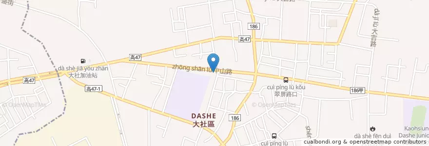 Mapa de ubicacion de 吉田診所 en Taiwan, Kaohsiung, Distretto Di Dashe.