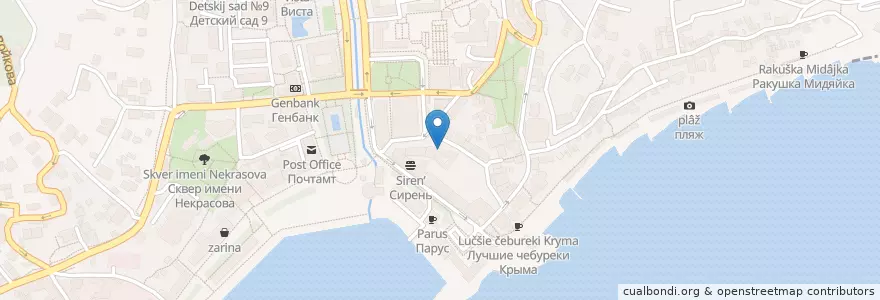 Mapa de ubicacion de Selyam Aleykum en Rússia, Distrito Federal Do Sul, República Autônoma Da Crimeia, República Da Crimeia, Ялтинский Городской Совет, Городской Округ Ялта.