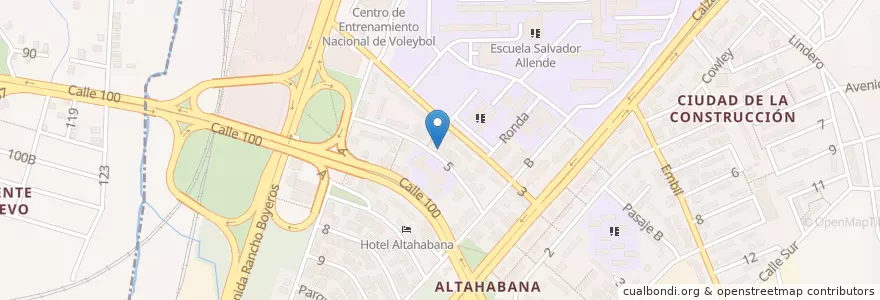 Mapa de ubicacion de Tesón de Ella en کوبا, La Habana, Boyeros.