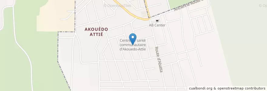 Mapa de ubicacion de Centre de santé communautaire d'Akouedo-Attie en ساحل عاج, آبیجان, Bingerville.