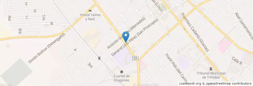 Mapa de ubicacion de ETESCA WIFI en 古巴, Sancti Spiritus, Trinidad, Ciudad De Trinidad.
