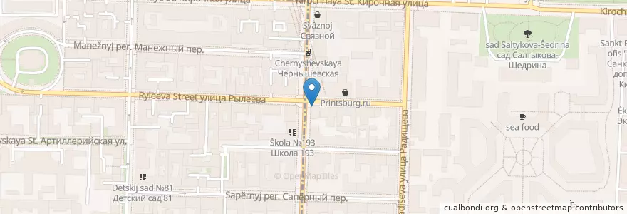 Mapa de ubicacion de Пойдём! en Russie, District Fédéral Du Nord-Ouest, Oblast De Léningrad, Saint-Pétersbourg, Центральный Район, Округ Смольнинское.