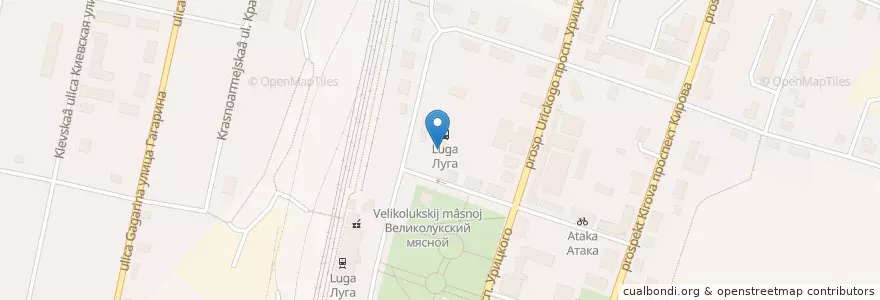 Mapa de ubicacion de Луга Автовокзал en ロシア, 北西連邦管区, レニングラード州, Лужский Район, Лужское Городское Поселение.