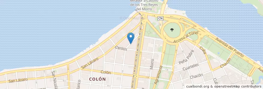 Mapa de ubicacion de Marisuri Escuela de Bailes Cubanos en Cuba, L'Avana, La Habana Vieja.