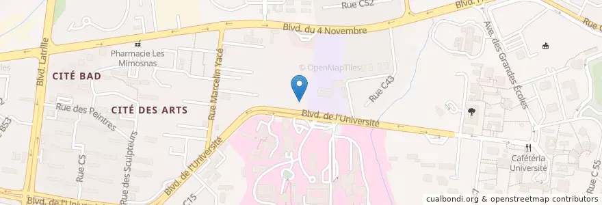 Mapa de ubicacion de College Méthodiste en コートジボワール, アビジャン, Cocody.