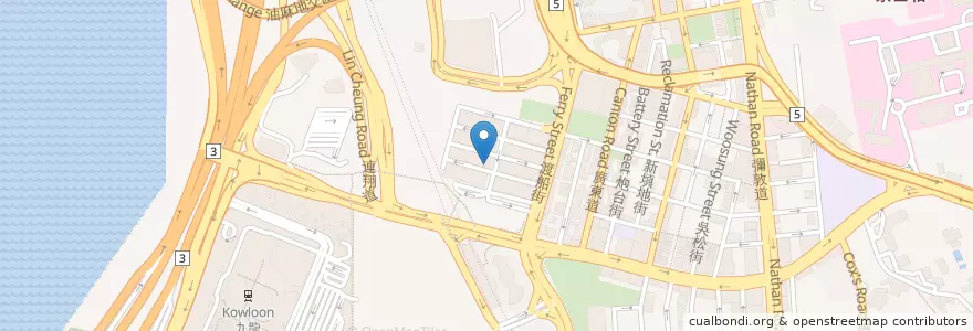 Mapa de ubicacion de 新發茶餐廳 Sunfat Restaurant en Çin, Guangdong, Hong Kong, Kowloon, Yeni Bölgeler, 油尖旺區 Yau Tsim Mong District.