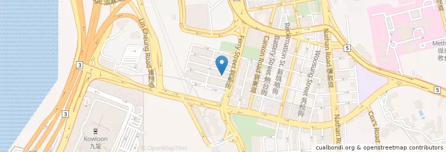 Mapa de ubicacion de 適香源茶餐廳小廚 en Chine, Guangdong, Hong Kong, Kowloon, Nouveaux Territoires, 油尖旺區 Yau Tsim Mong District.