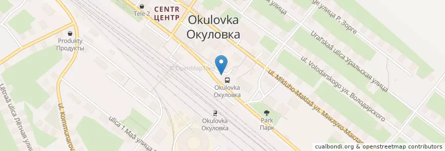 Mapa de ubicacion de Окуловка автовокзал en Russie, District Fédéral Du Nord-Ouest, Oblast De Novgorod, Окуловский Район, Окуловское Городское Поселение.
