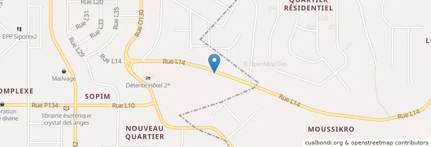 Mapa de ubicacion de Restaurant le Village en 科特迪瓦, 阿比让, Yopougon.