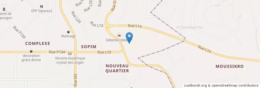 Mapa de ubicacion de Restaurant Africain en ساحل عاج, آبیجان, Yopougon.