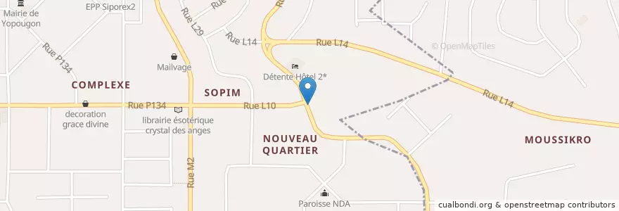 Mapa de ubicacion de Mission Evangélique Source de Bénédiction en コートジボワール, アビジャン, Yopougon.