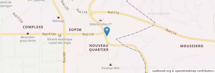 Mapa de ubicacion de Winners'chapel International en 科特迪瓦, 阿比让, Yopougon.