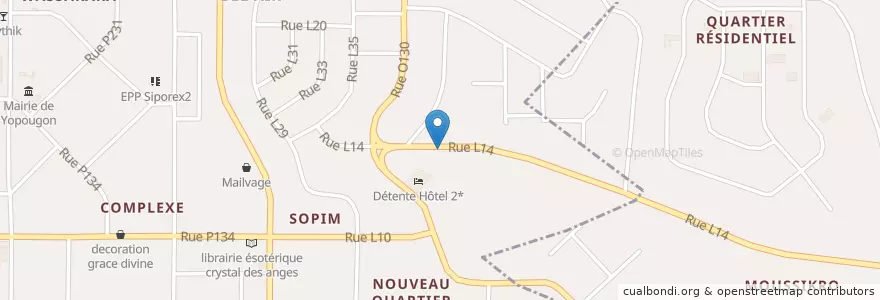 Mapa de ubicacion de Centre Medico Social Eben-Ezer en Elfenbeinküste, Abidjan, Yopougon.