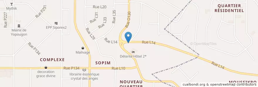 Mapa de ubicacion de Cours Secondaire Bonne Semence Tago en Côte D’Ivoire, Abidjan, Yopougon.