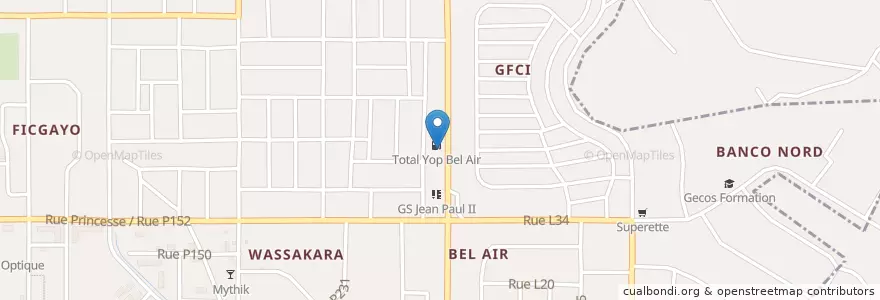 Mapa de ubicacion de Location De voiture en Fildişi Sahili, Abican, Yopougon.