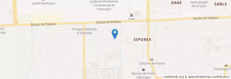 Mapa de ubicacion de Cafétariat en Costa D'Avorio, Abidjan, Yopougon.
