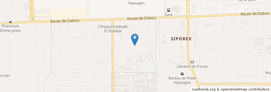Mapa de ubicacion de Restaurant Sénégalais:Bon Tchep Chez Kimi en ساحل عاج, آبیجان, Yopougon.