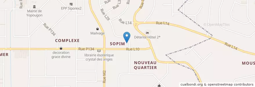Mapa de ubicacion de Allocodrome en ساحل عاج, آبیجان, Yopougon.