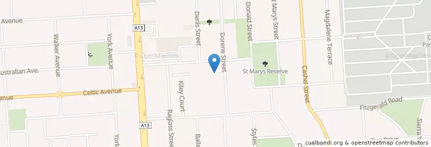 Mapa de ubicacion de Edwardstown Baptist Church en Australia, Australia Meridionale, Adelaide, City Of Mitcham.